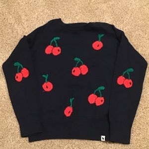 Girls Abercrombie sweater navy with cherries! Sz 7 8